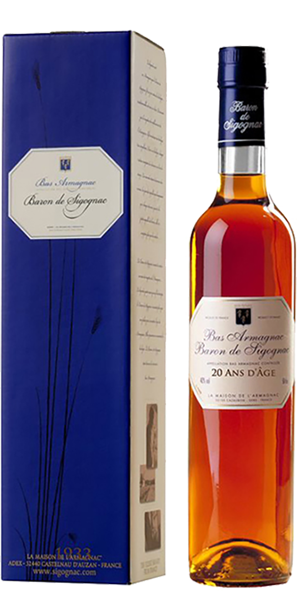 Барон де Сигоньяк 20 лет Арманьяк AOC в подарочной упаковке 0.5&nbsp;л