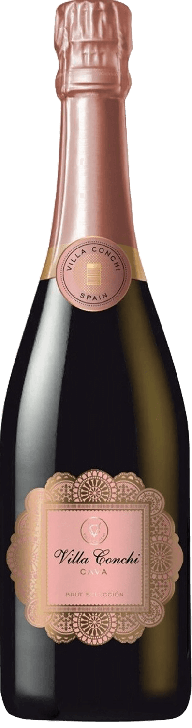 Игристая розовая кава. Villa Conchi Cava Brut. Cava Villa Conchi Rose. Шампанское Villa Conchi Cava Brut. Вино игристое кава брют вилла кончи.