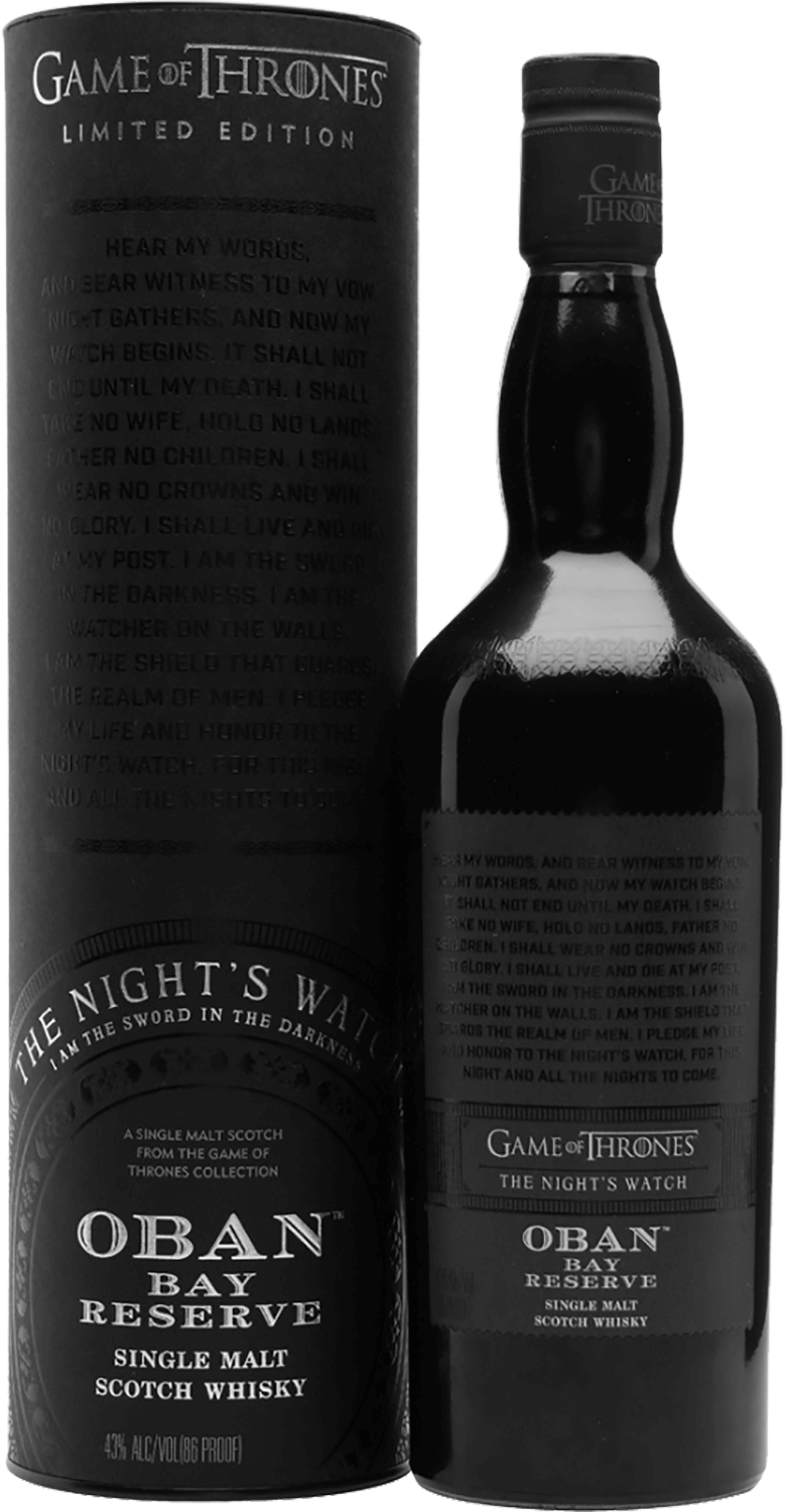 Game of Thrones Night's Watch Oban Bay Reserve Single Malt Scotch Whisky (gift box) game of thrones house tyrell clynelish reserve single malt scotch whisky gift box
