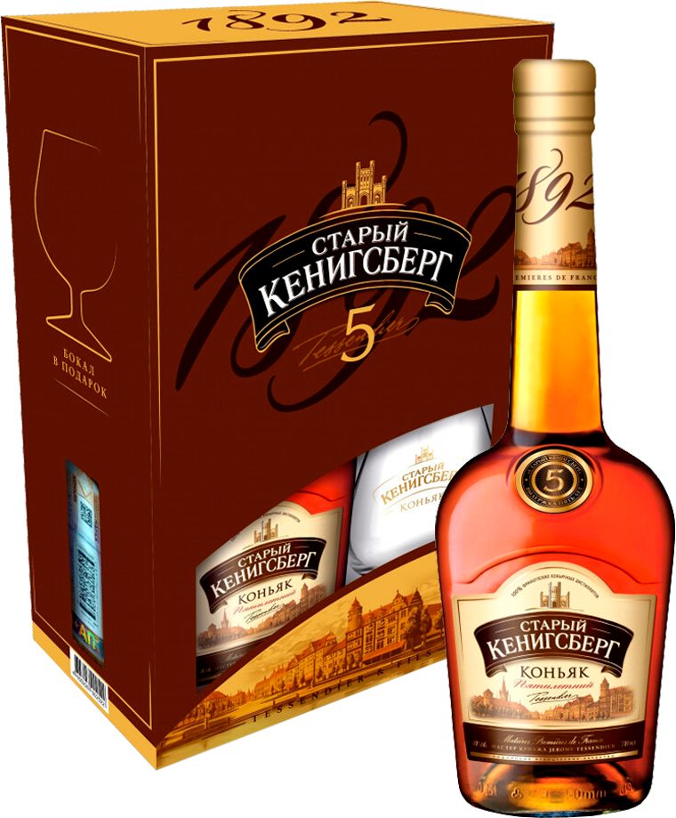 Old Kenigsberg 5 y.o. (gift box with a glass)