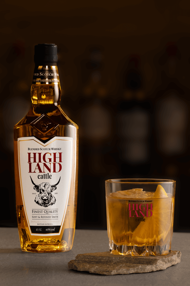 Хайлэнд Кэттл Блендед купажированный виски с картхолдером и стикером 0.5 л