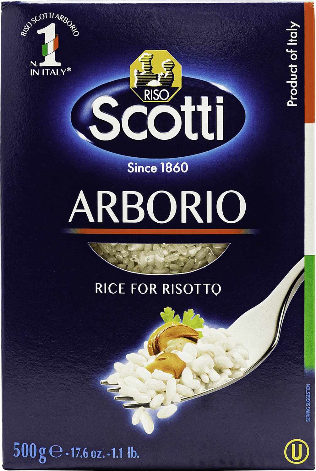 Арборио рис шлифованный длиннозерный Рисо Скотти 500г