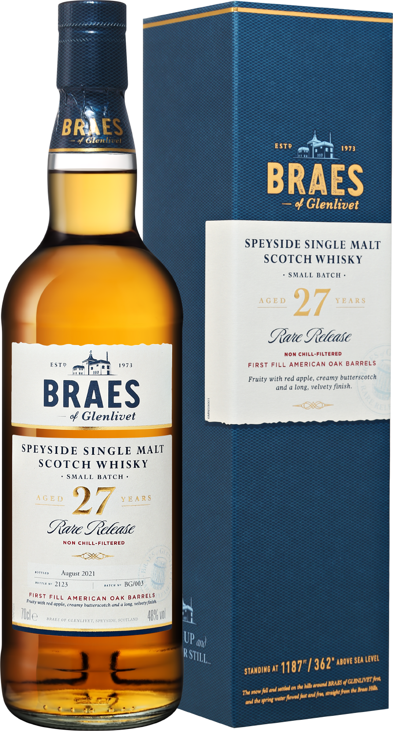 Braes of Glenlivet Speyside Small Batch Single Malt Scotch Whisky 27 y.o. (gift box)