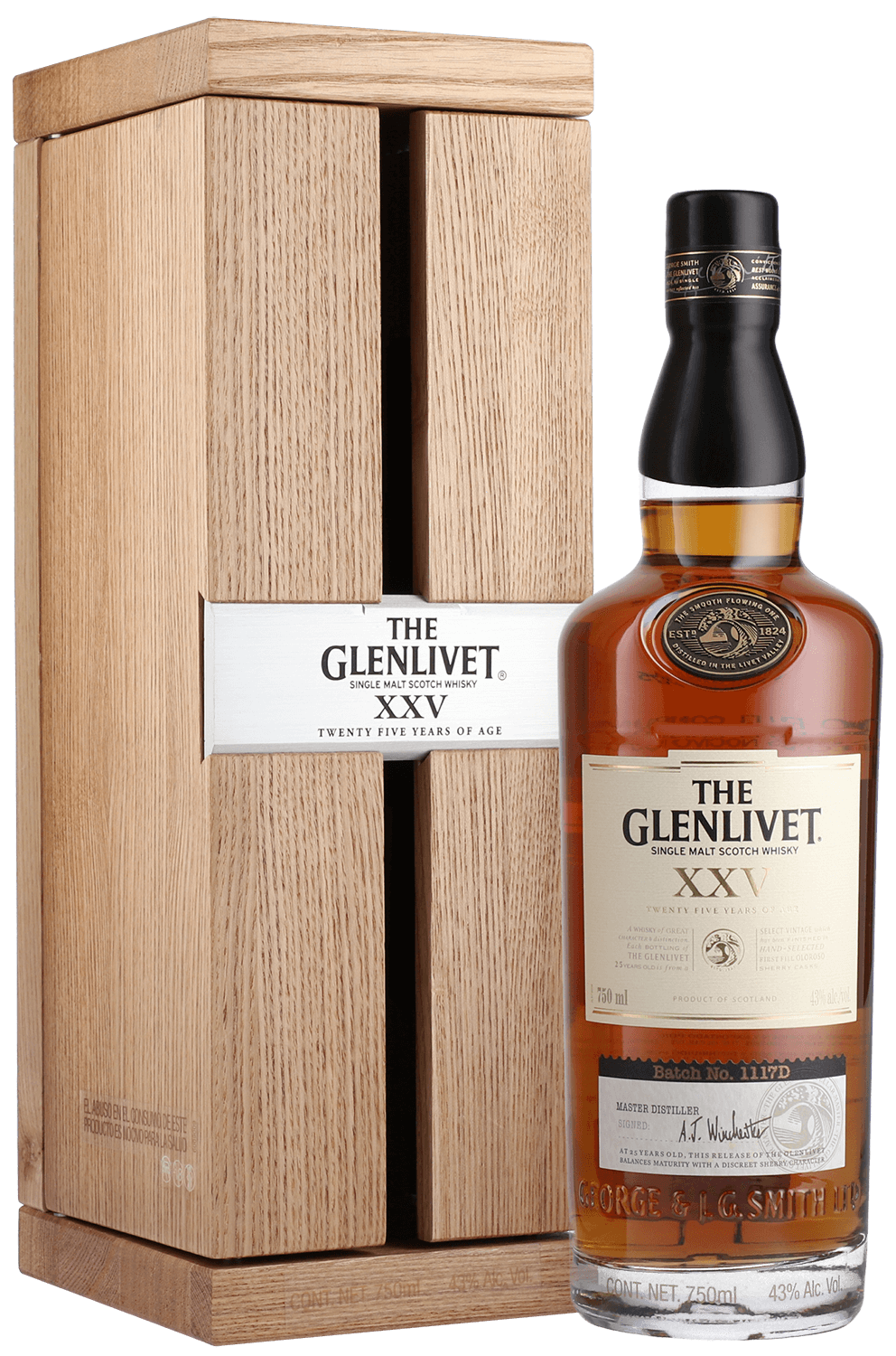 The Glenlivet XXV 25 y.o. single malt scotch whisky (gift box) the glenlivet founder s reserve single malt scotch whisky gift box with 2 glasses