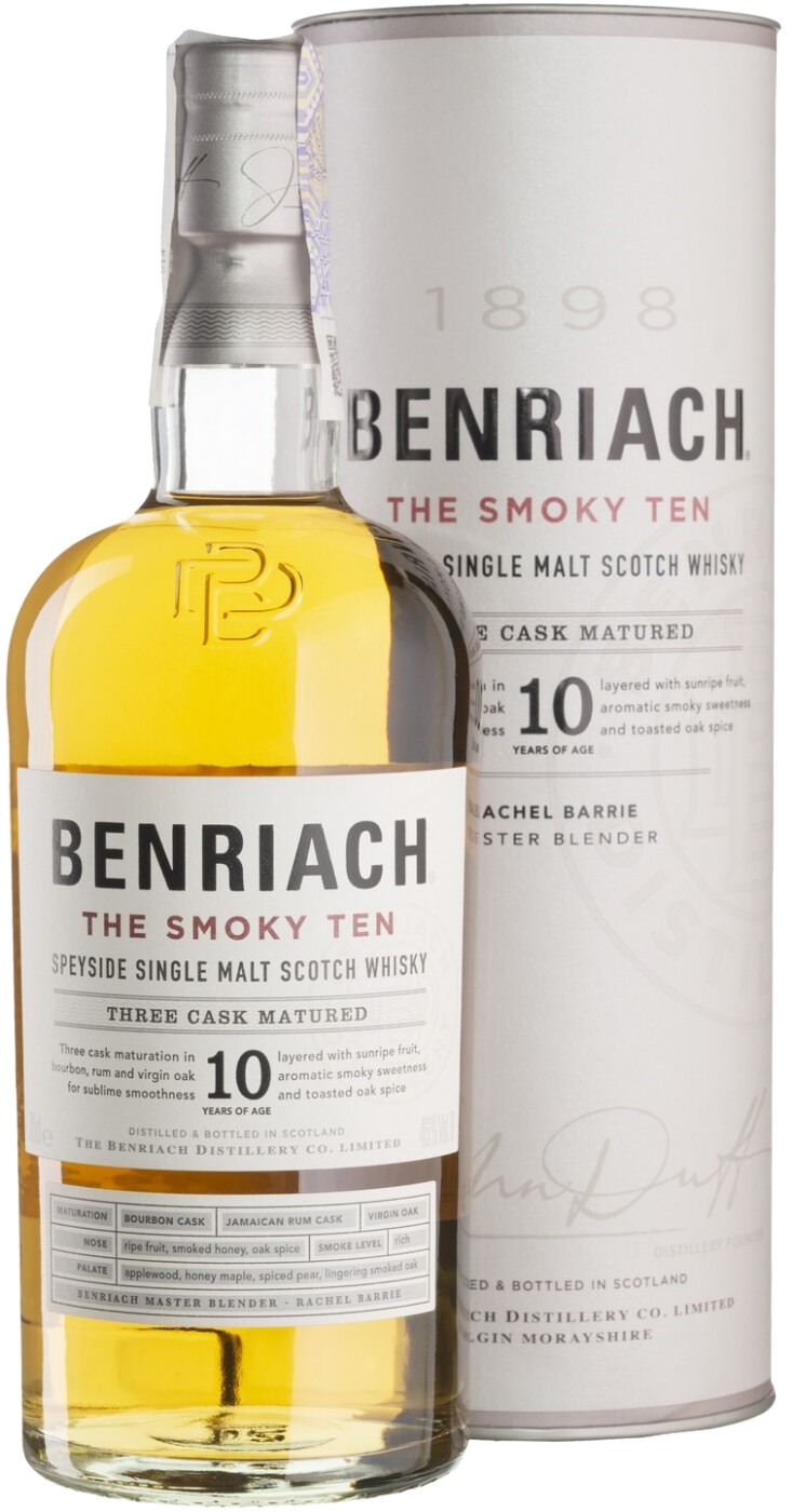 Виски Benriach The Smoky Ten Single Malt Scotch Whisky (gift box) 0.7 л  (Бенриах Смоки Тэн Односолодовый Шотландский Виски в подарочной упаковке),  купить в магазине в Москве - цена, отзывы