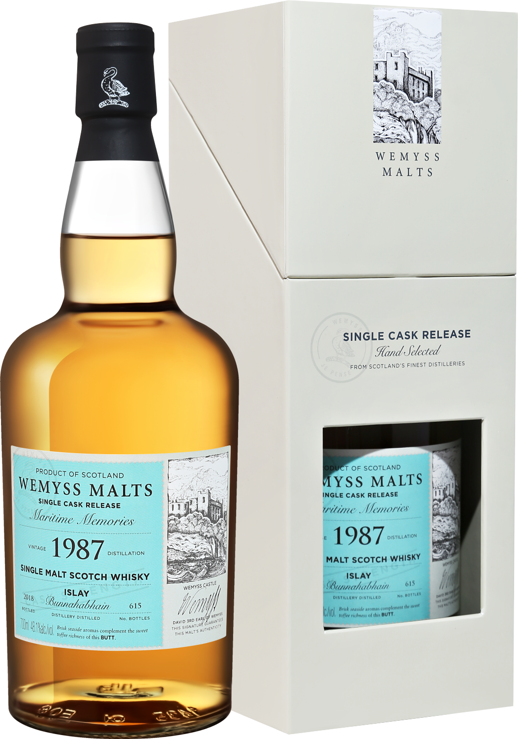 Wemyss Malts Maritime Memories Bunnahabhain 1987 Islay Single Cask Single Malt Scotch Whisky (gift box)