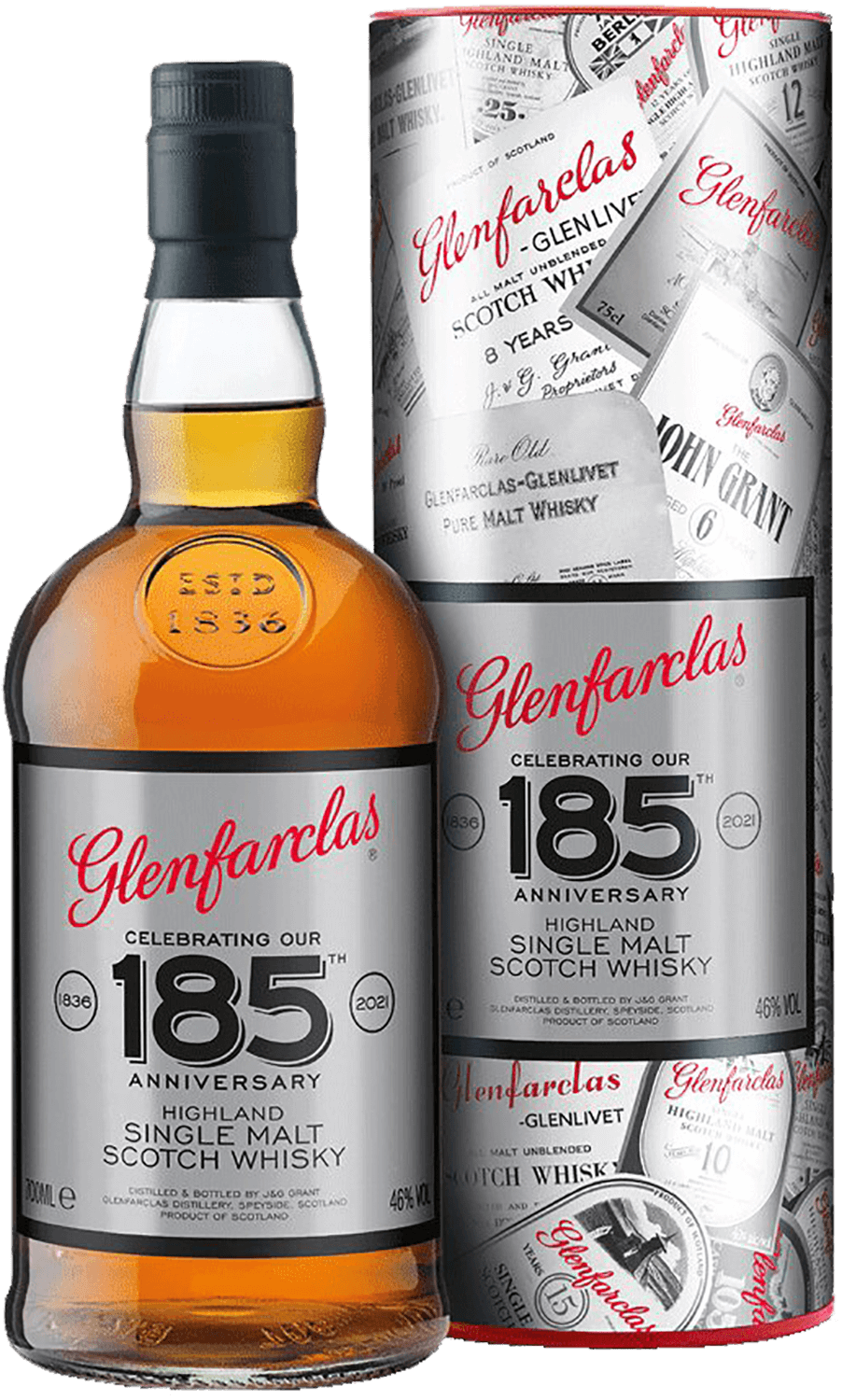 Glenfarclas 185th Anniversary Single Malt Scotch Whisky (gift box) glenfarclas single malt scotch whisky 10 y o