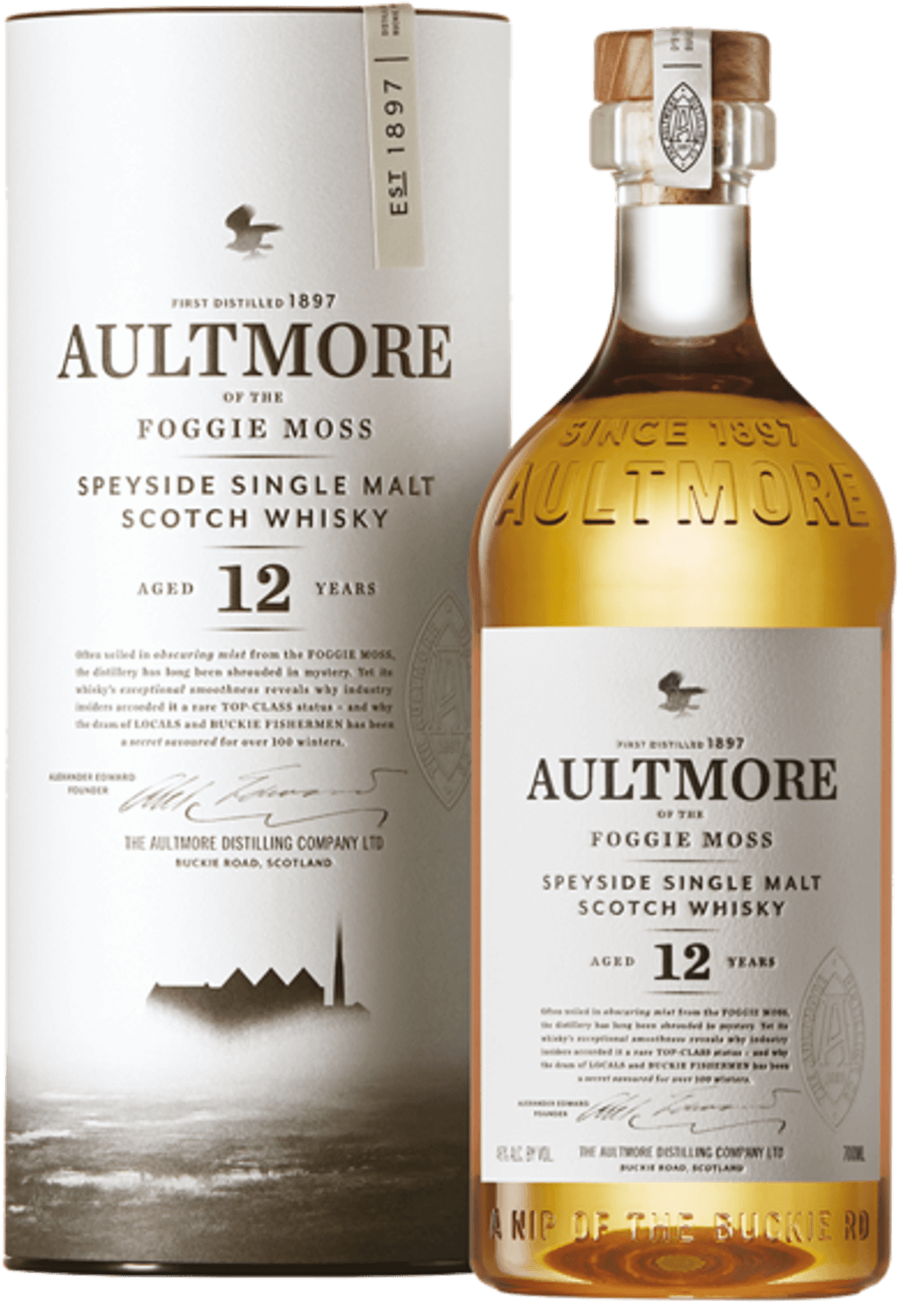Aultmore 12 Years Old Speyside Single Malt Scotch Whisky (gift box)