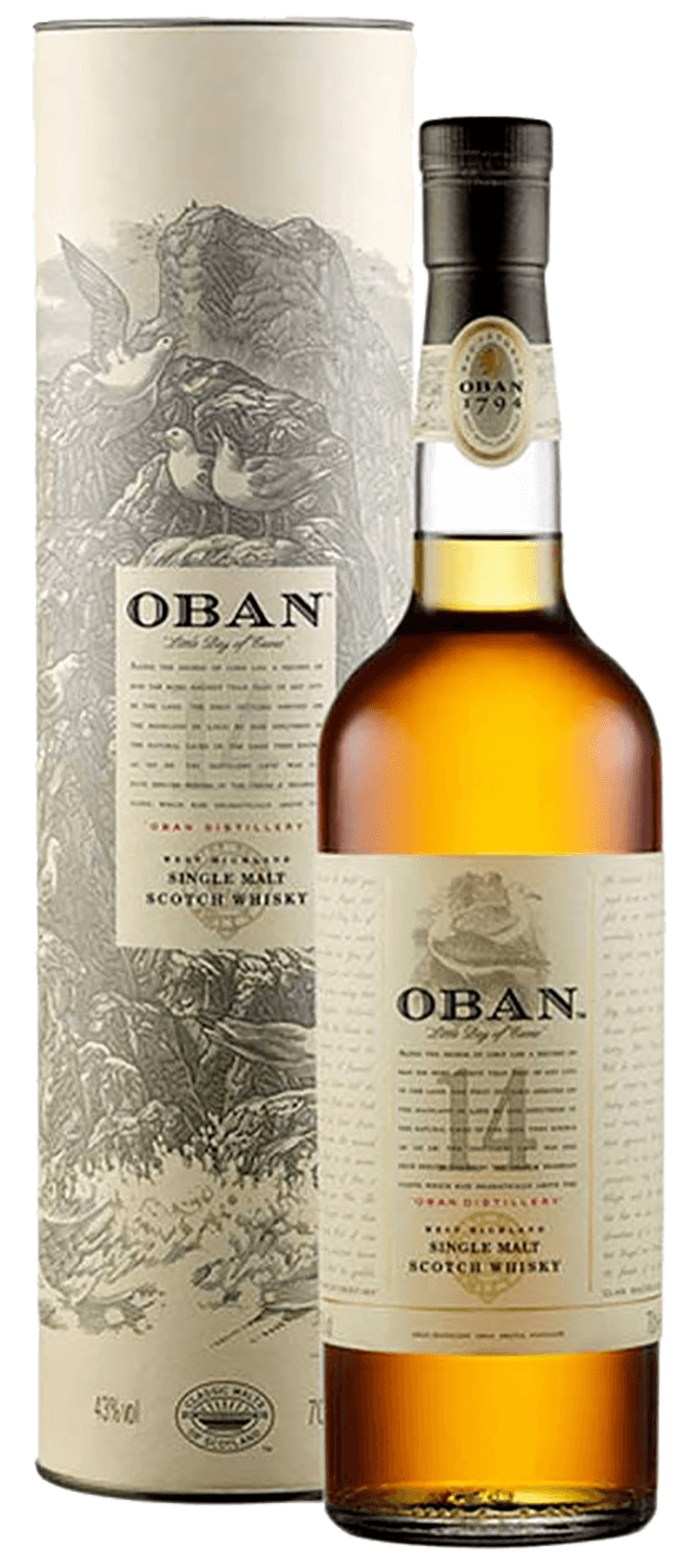 Oban Single Malt Scotch Whisky 14 yo (gift box) the balvenie peat week 14 y o single malt scotch whisky gift box