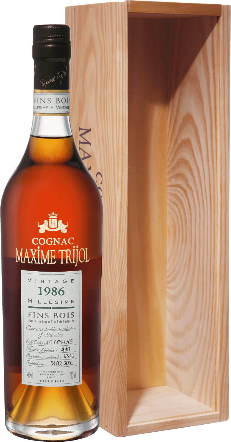Maxime Trijol Cognac Fins Bois 1986 (gift box) maxime trijol cognac vsop gift box
