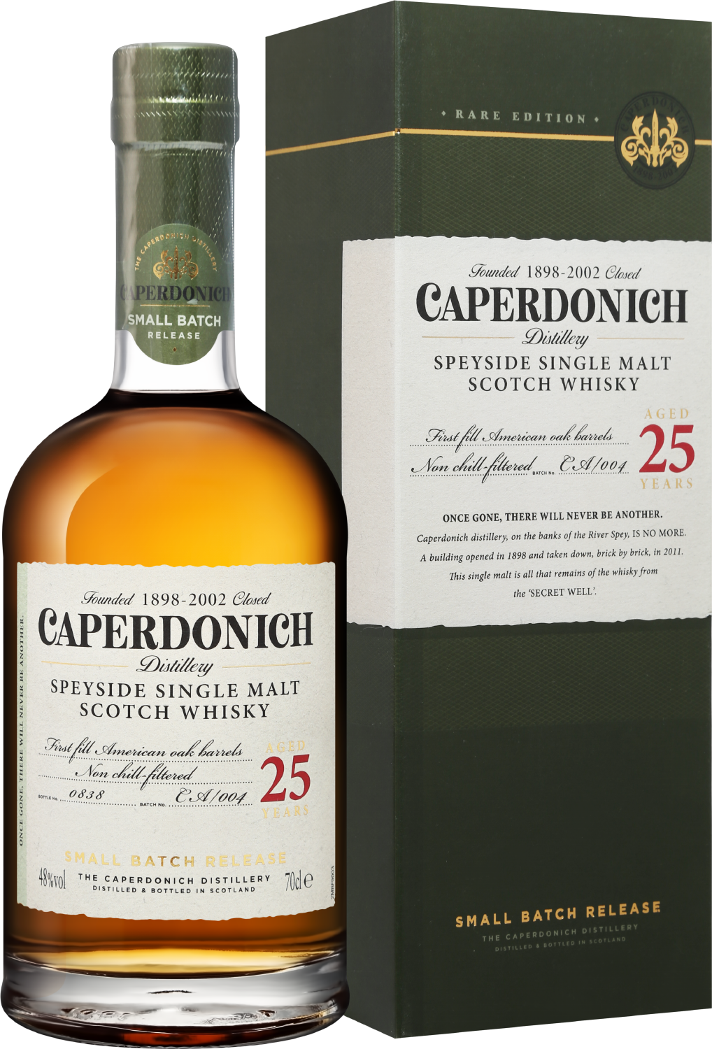 Caperdonich Speyside Single Malt Scotch Whisky 25 y.o. (gift box) braes of glenlivet speyside small batch single malt scotch whisky 25 y o gift box
