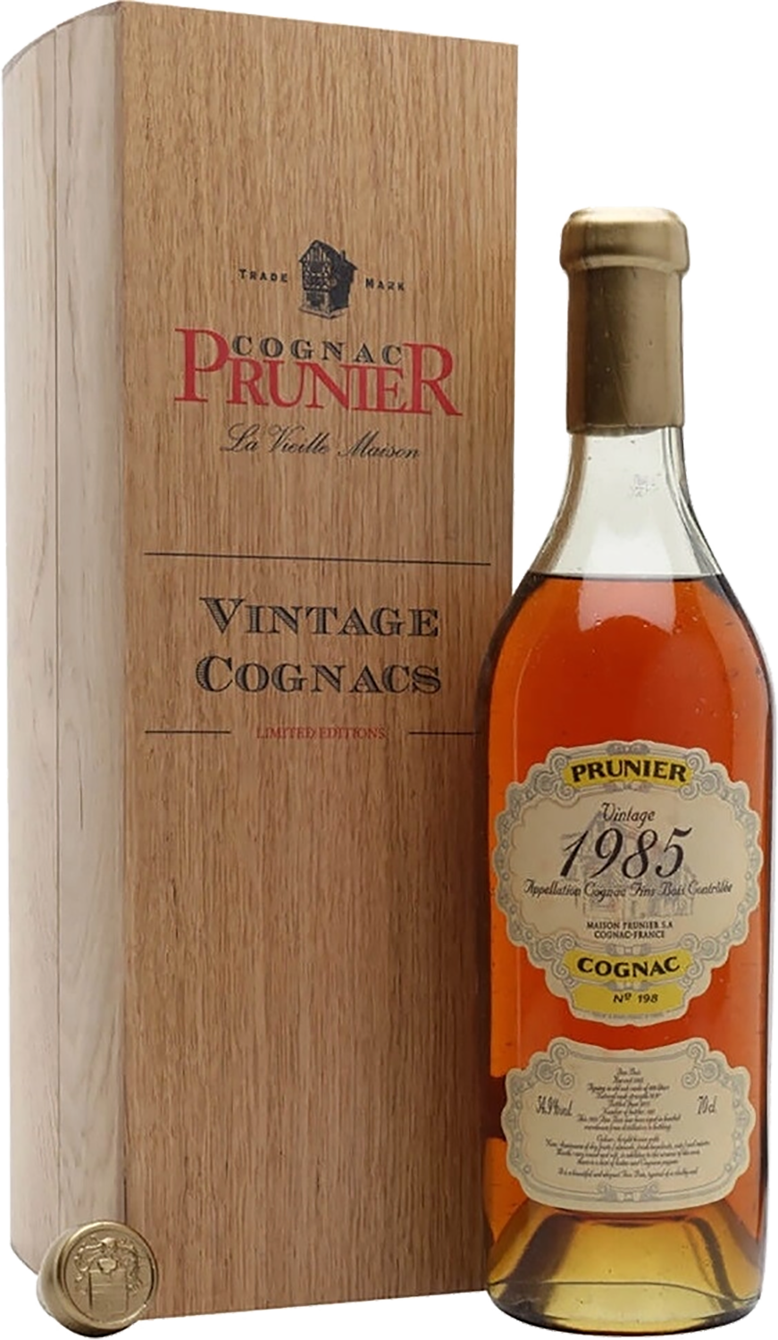 Prunier 1985 Fins Bois Cognac (wooden box)