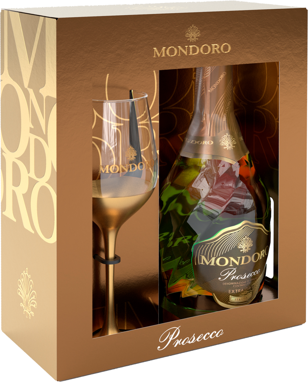 mondoro prosecco doc rose campari gift box Mondoro Prosecco DOC Campari (gift box with glass)