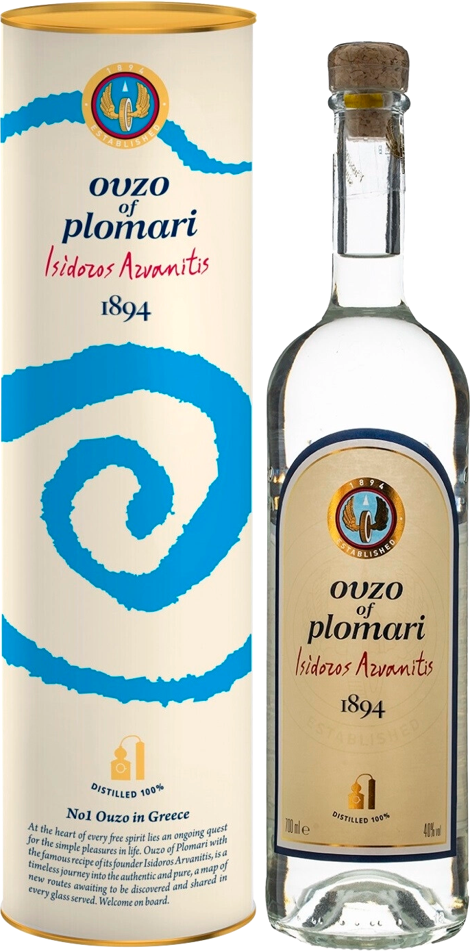 Водка Ouzo Plomari Isidoros Arvanitis (gift box) 0.7 л (Узо Пломари  Исидорос Арванитис в подарочной упаковке), купить в магазине в Тюмени -  цена, отзывы