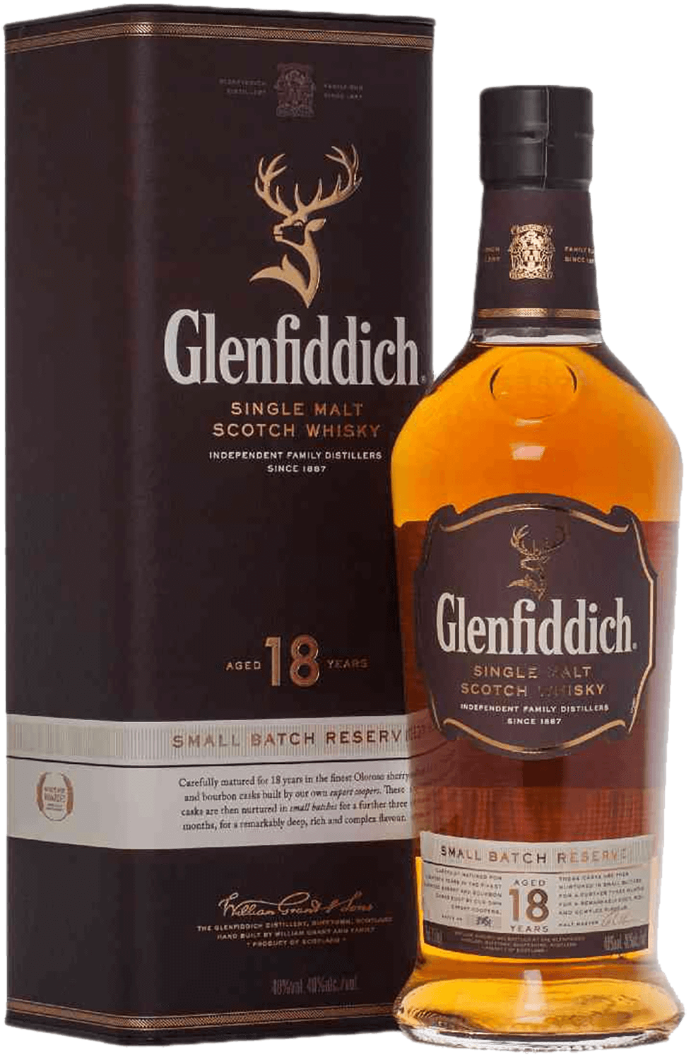 Glenfiddich 18 y.o. Single Malt Scotch Whisky (gift box) glenfiddich 15 y o single malt scotch whisky gift box with 2 glasses