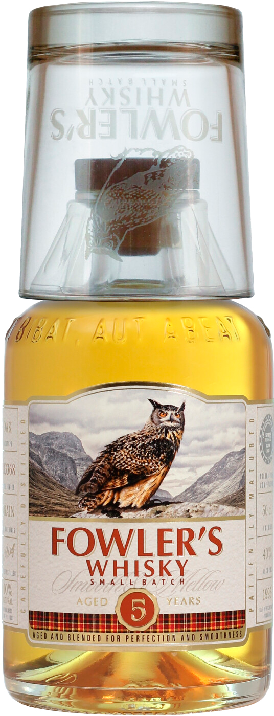 Fowler's Grain Blended Whisky 5 y.o. (with glass)