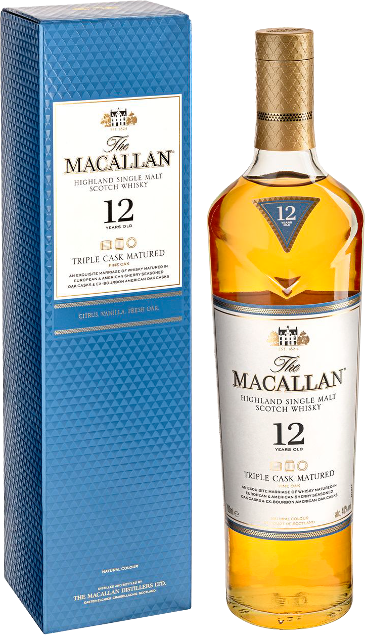 Macallan Triple Cask Matured Highland Single Malt Scotch Whisky 12 y.o. (gift box)