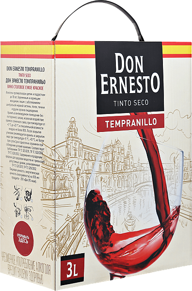 Вино Don Ernesto Tempranillo Dcoop, 3 л в Саратове
