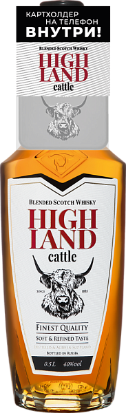 Виски Highland Cattle Blended Scotch Whisky with cardholder and sticker, 0.5 л в Саратове