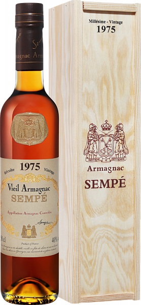 Арманьяк Sempe Vieil Vintage 1975 Armagnac AOC (gift box), 0.5 л