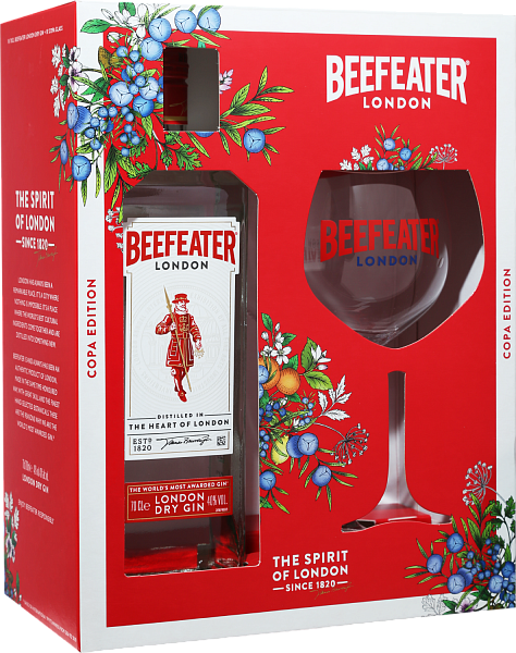 Джин Beefeater London Dry Gin (gift box with glass), 0.7 л