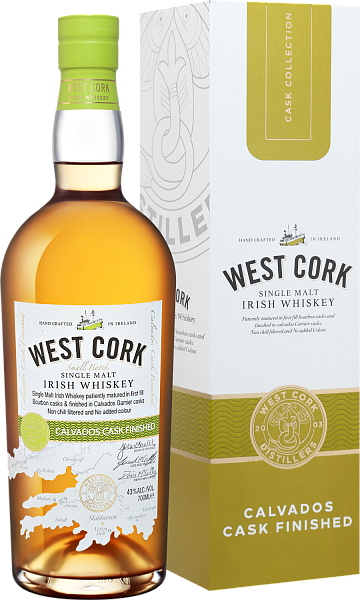 Виски West Cork Small Batch Calvados Cask Finished Single Malt Irish Whiskey (gift box), 0.7 л