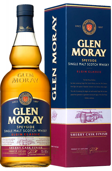 Виски Glen Moray Elgin Classic Sherry Cask Finish Speyside Single Malt Scotch Whisky (gift box), 0.7 л