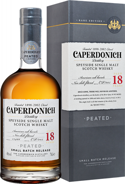 Виски Caperdonich Speyside Peated Single Malt Scotch Whisky 18 y.o. (gift box), 0.7 л