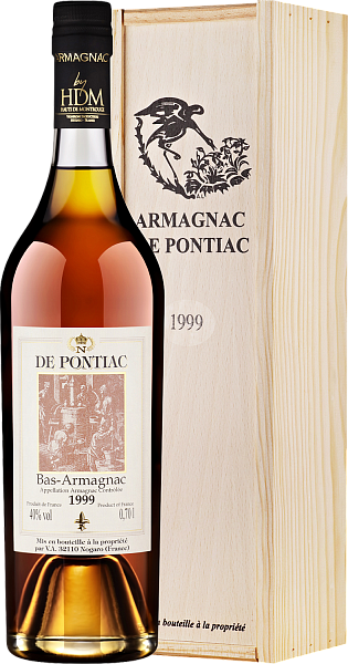 Арманьяк De Pontiac Vintage 1999 Bas-Armagnac (gift box), 0.7 л