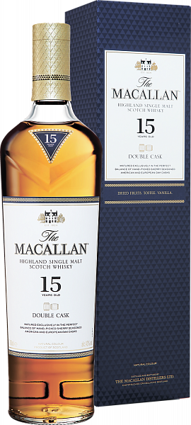 Macallan Double Cask Highland Single Malt Scotch Whisky 15 y.o. (gift box), 0.7 л