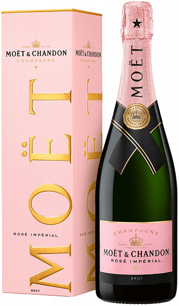 Шампанское Moet & Chandon Imperial Brut Rose Champagne AOC (gift box), 0.75 л