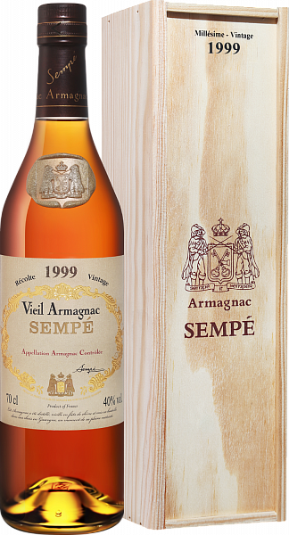 Арманьяк Sempe Vieil Vintage 1999 Armagnac AOC (gift box), 0.7 л