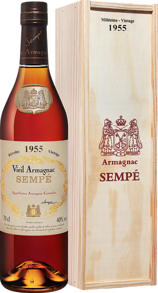 Арманьяк Sempe Vieil Vintage 1955 Armagnac AOC (gift box), 0.7 л
