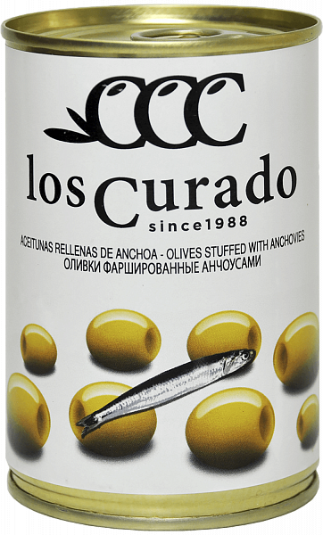 Olives stuffed with anchovies Los Curado, 0.3 л