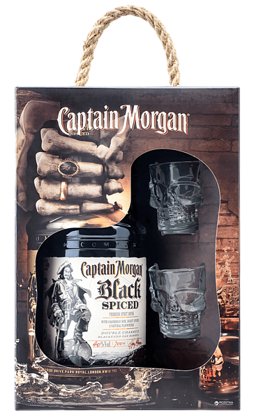 Ром Captain Morgan Black Spiced Spirit Drink (gift box), 0.7 л