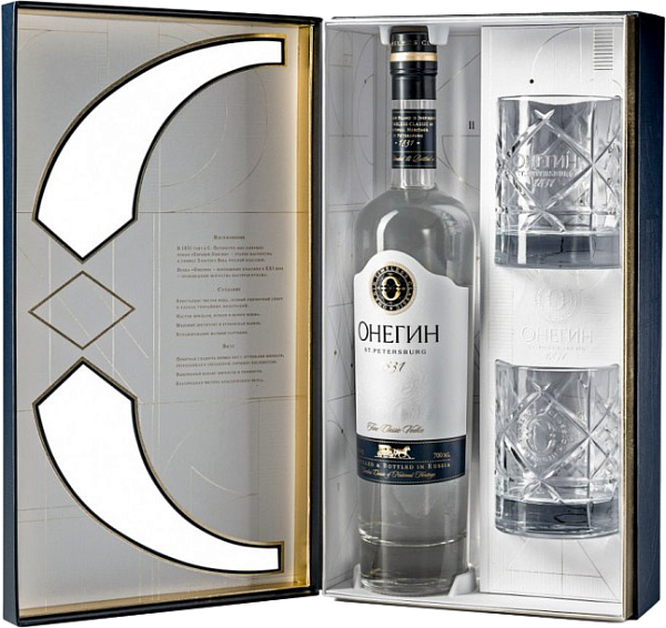 Водка Onegin (gift box with 2 glasses), 0.7 л в Челябинске