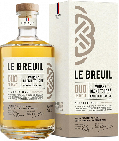 Виски Le Breuil Duo de Malt Blend Tourbe (gift box), 0.7 л