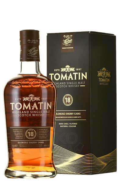Tomatin Highland Single Malt Scotch Whisky 18 y.o. (gift box), 0.7 л