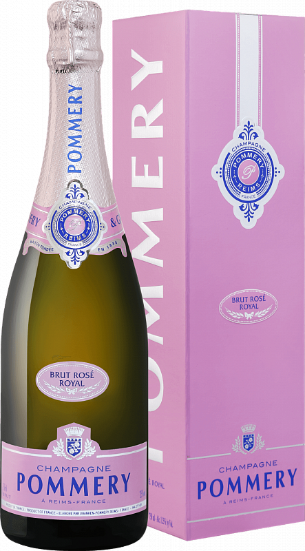 Игристое вино и шампанское Поммери Брют Розе Руаял Шампань AOP в подарочной упаковке 0.75 л