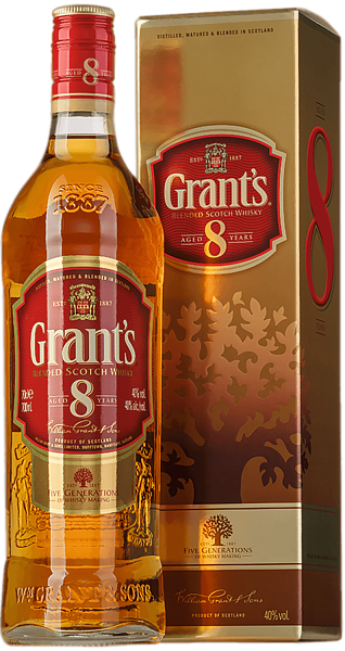 Виски Grant's 8 y.o. Blended Scotch Whisky (gift box), 0.7 л
