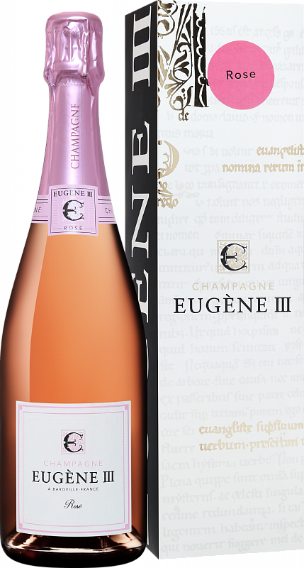 Еужен III Розе Брют Шампань АOC Кооператив Виниколь де ла Режьон де Баровиль в подарочной упаковке 0.75 л