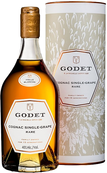Коньяк Godet Single Grape Rare Folle Blanche (gift box), 0.7 л