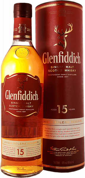 Glenfiddich Single Malt Scotch Whisky 15 yo (gift box), 0.75 л