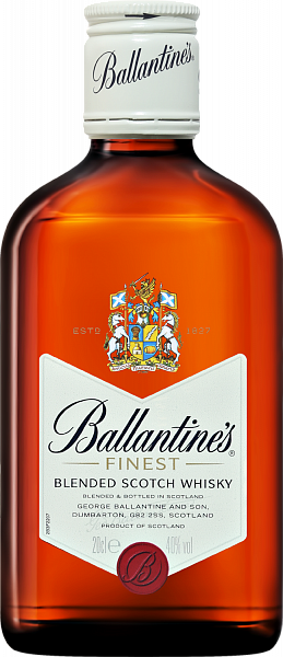 Виски Ballantine's Finest Blended Scotch Whisky, 0.2 л