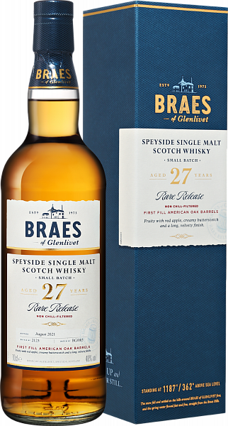 Braes of Glenlivet Speyside Small Batch Single Malt Scotch Whisky 27 y.o. (gift box), 0.7 л