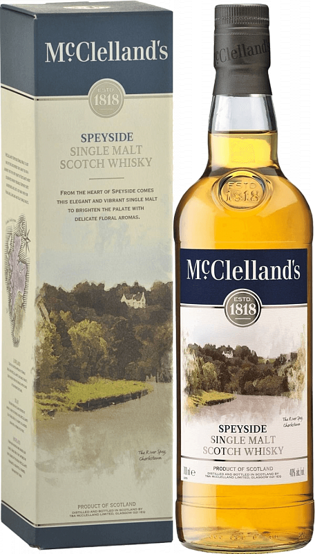 Виски МакКлелландс Спейсайд односолодовый шотландский виски в подарочной упаковке - 0.7л