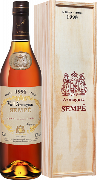 Арманьяк Sempe Vieil Vintage 1998 Armagnac AOC (gift box), 0.7 л