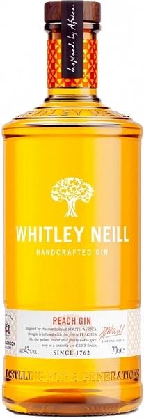 Джин Whitley Neill Peach Handcrafted Dry Gin, 0.7 л