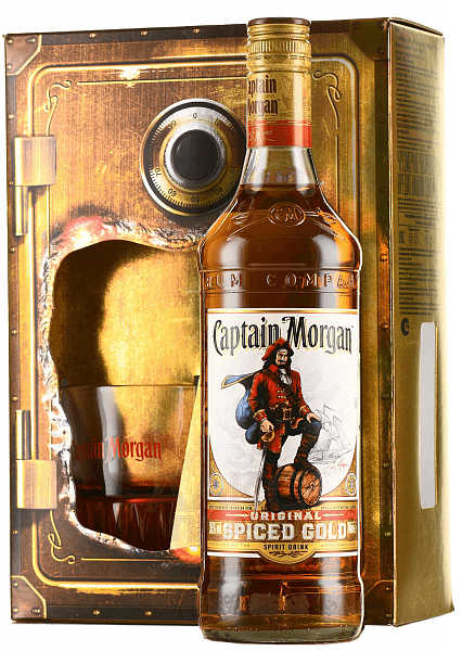 Captain Morgan Spiced Gold Spirit Drink (gift box with 1 glass), 0.7 л