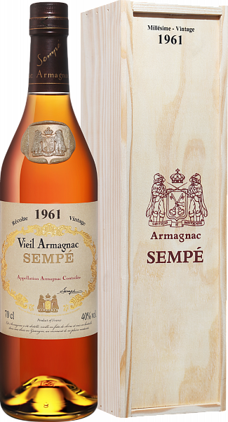 Арманьяк Sempe Vieil Vintage 1961 Armagnac AOC (gift box), 0.7 л